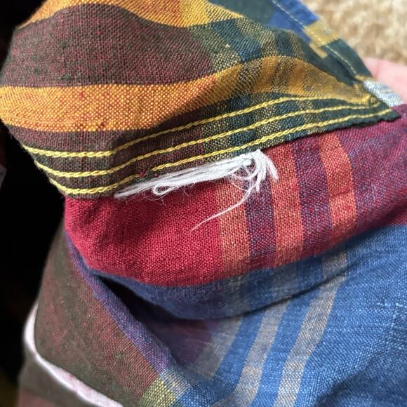 Polo Ralph Lauren Indigo Linen Button Down Men's XXL Red Dark Green Large Plaid* - Picture 8 of 8